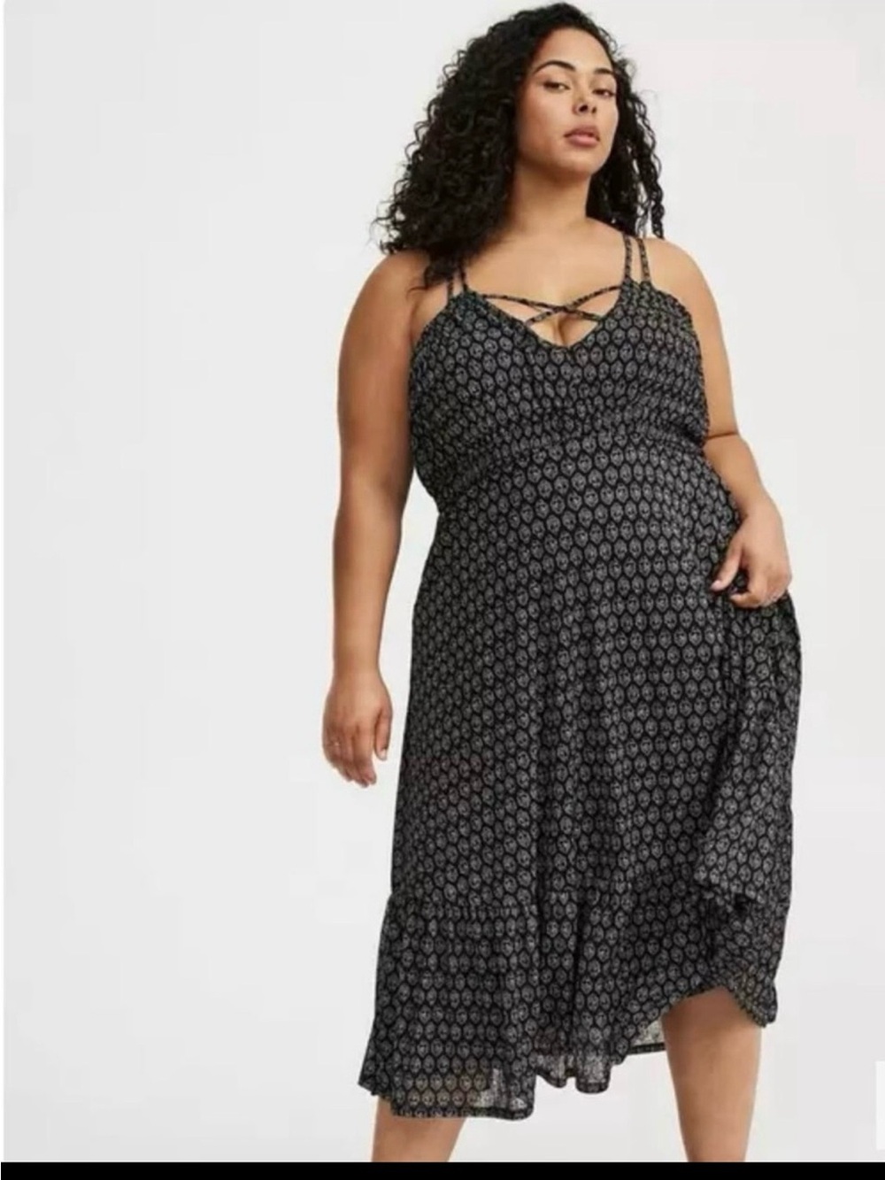 Torrid NWT Black and White Strappy Printed Dress